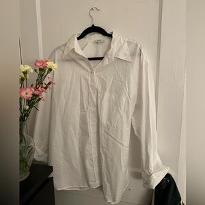 Vince Classic Oversized Button Down Shirt Tie Back